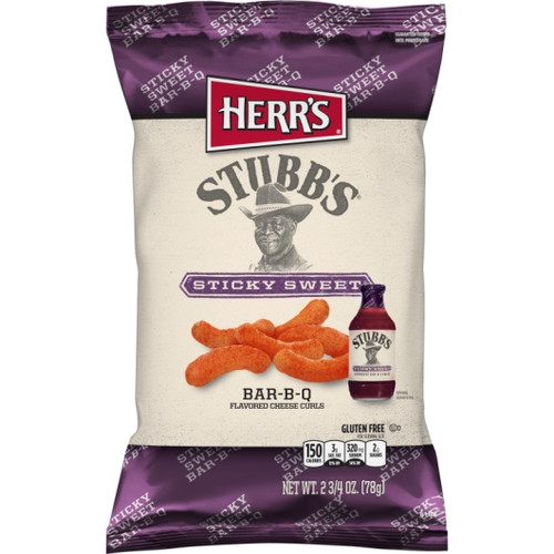 Herr Foods Stubbs Sticky Sweet BBQ Cheese Curls, 2.75 Ounce -- 12 per case