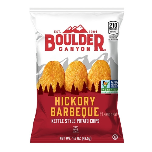 Boulder Canyon Hickory Bbq Potato Chips, 1.5 Ounces, 55 Per Case