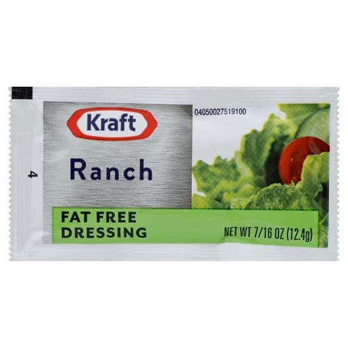 Kraft Fat Free Ranch Dressing Single Serve, 0.438 Ounce, 200 Per Case