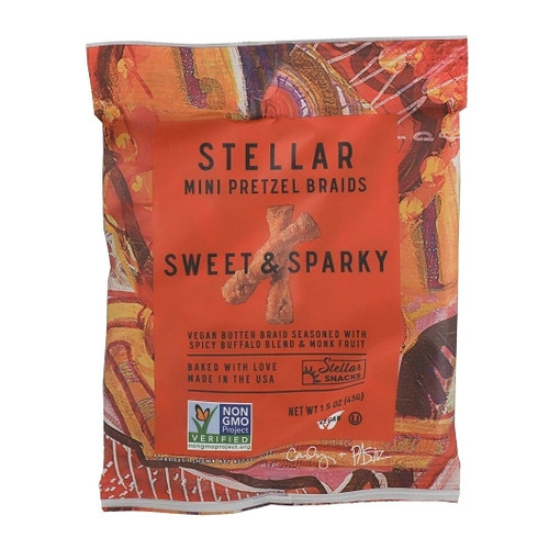 Stellar Snacks Sweet And Sparky Pretzel Braids, 1.5 Ounce, 24 Per Case