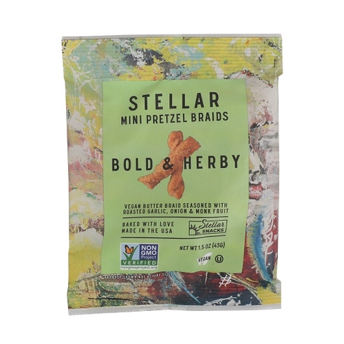 Stellar Snacks Bold And Herby Pretzel Braids, 1.5 Ounce, 24 Per Case