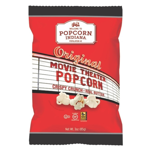 Popcorn Indiana Movie Theater Butter Popcorn, 3 Ounce, 6 Per Case