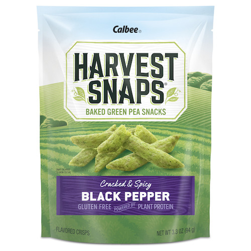 Harvest Snaps Green Pea Black Pepper Snack Crisps, 3.3 Ounces, 12 Per Case