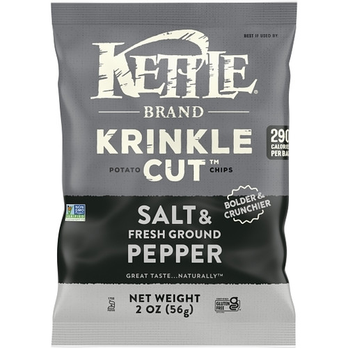 Kettle Krinkle Cut Salt and Fresh Ground Pepper Potato Chips  2 oz. bag, 24 per case