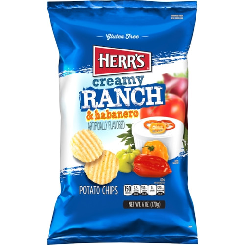 Herr Foods Inc Creamy Ranch Habanero Chips, 6 Ounce, 12 Per Case