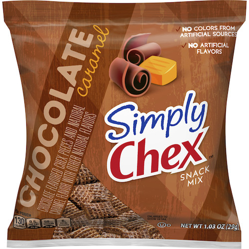 Chex Mix Simply Chex Snack Mix Chocolate Caramel, 1.03 Ounces, 60 Per Case