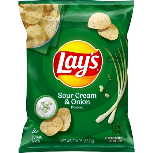 Lay s Sour Cream & Onion Potato Chips, 2.25 Ounce, 24 Per Case