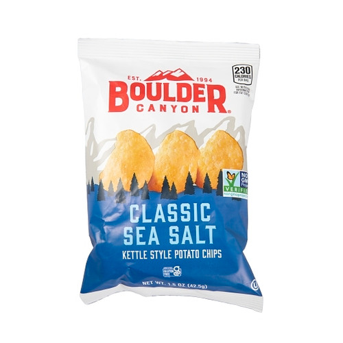 Boulder Canyon Sea Salt Kettle Cooked Chips, 1.5 Ounces, 55 Per Case