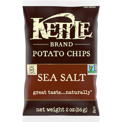 Kettle Foods Sea Salt Potato Chips, 2 Ounces, 24 Per Case