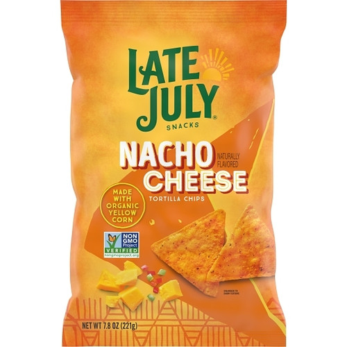 Late July Clasico Nacho Cheese Tortilla Chips, 7.8 Ounces, 12 Per Case