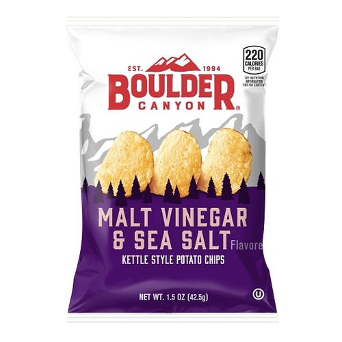 Boulder Canyon Malt Vinegar Sea Salt Kettle Chips, 1.5 Ounces, 55 Per Case