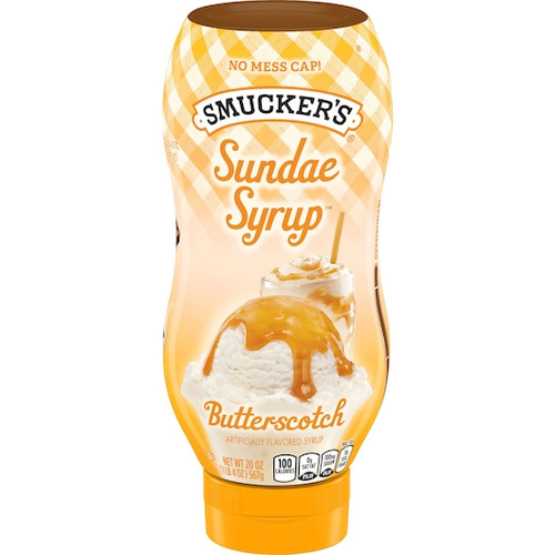 Smucker s Sundae Butterscotch Syrup Bottle, 20 Ounce, 12 Per Case