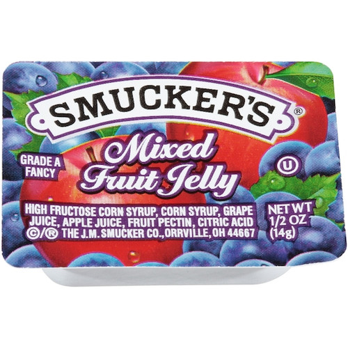 Smucker s Kosher, Mixed Fruit, Plastic Jelly Cups, 0.5 Ounces, 200 Per Case