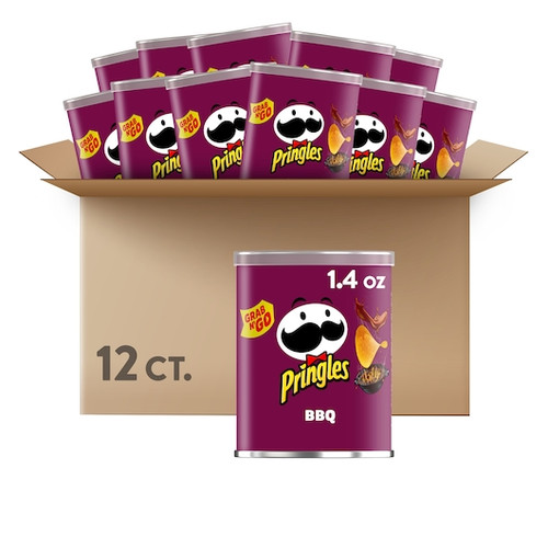 Pringles Bbq Potato Crisp, 1.4 Ounces, 12 Per Case