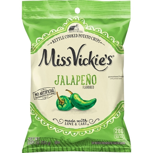 Miss Vickie s Jalapeno Kettle Cooked Potato Chips, 1.875 Ounce, 24 Per Case