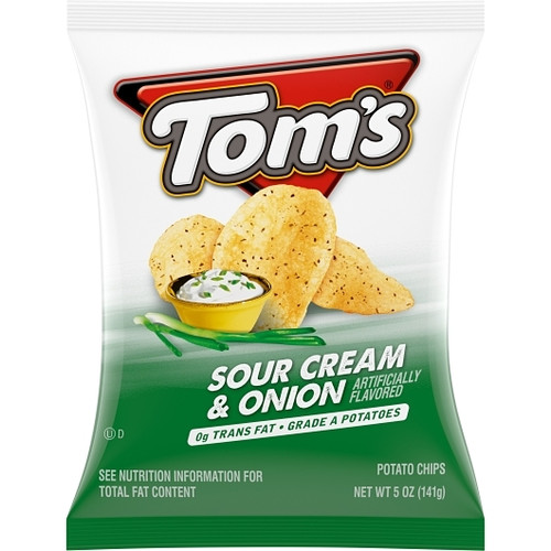 Toms Flat Chips Sour Cream & Onion, 5 Ounces, 9 Per Case