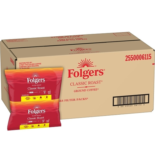 Folgers Classic Roast Coffee Regular, 1.05 Ounce, 160 Per Case