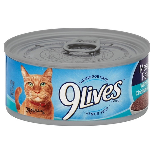 9 Lives Meaty Pate Chicken And Tuna Cat Food Singles, 5.5 Ounces, 24 Per Case