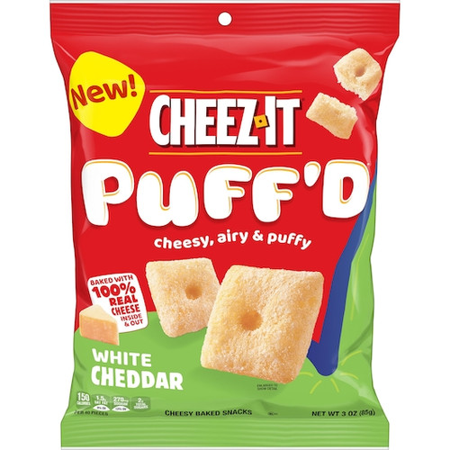 Cheez It White Cheddar Cheesy Snacks, 3 Ounce, 6 per case