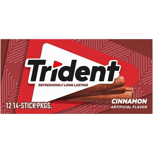 Trident Sugar Free Cinnamon Gum, 14 Count, 12 Per Box, 12 Per Case