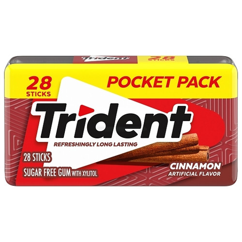 Trident Gum Cinnamon, 28 Count, 6 Per Box, 8 Per Case