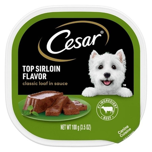 Cesar Canine Cuisine Dog Food Top Sirloin Flavor In Sauce, 3.5 Ounce, 24 Per Case