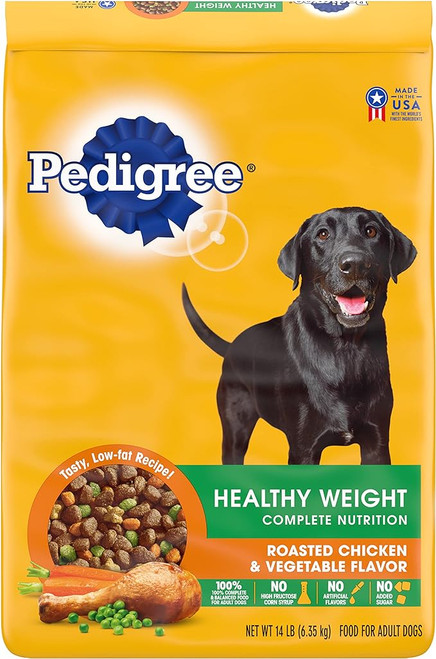 Pedigree Healthy Weight Roasted Chicken and Vegetable Flavor Dry Dog Food, 14 Pound