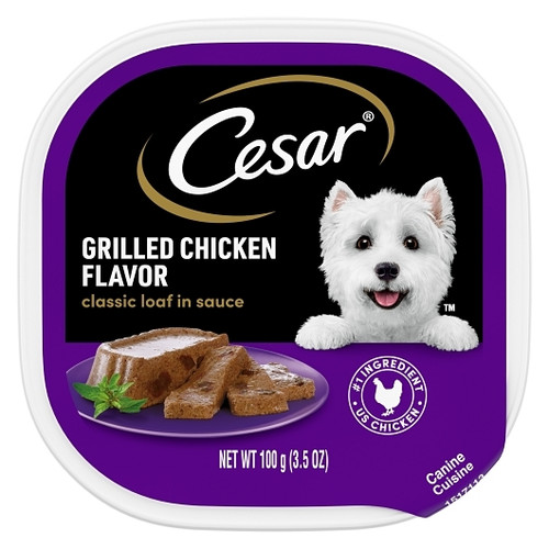 Cesar Dog Food Canine Cuisine Grilled Chicken In Sauce, 3.5 Ounce, 24 Per Case
