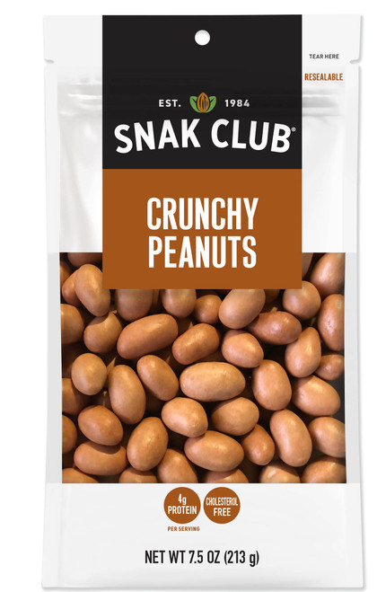 Snak Club Crunchy Peanuts, 7.5 Ounce, 6 Per Case
