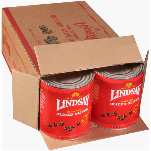 Lindsay Black Ripe Sliced Olives, 55 Ounce, 6 Per Case