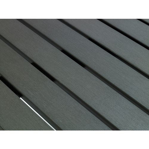 KFI Studios Eveleen Outdoor Bistro Patio Table With Four Gray Powder-coated Polymer Barstools, 32 X 55, Gray, Ships In 4-6 Business Days