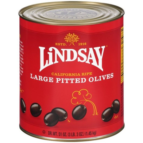Lindsay Olive Pitted Ripe Large, 51 Ounce, 6 per case