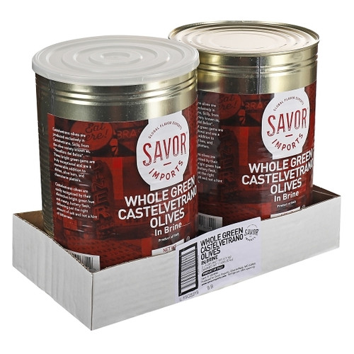 Savor Imports Whole Green Castelvetrano Olives In Brine, 5.5 Pound, 2 Per Case
