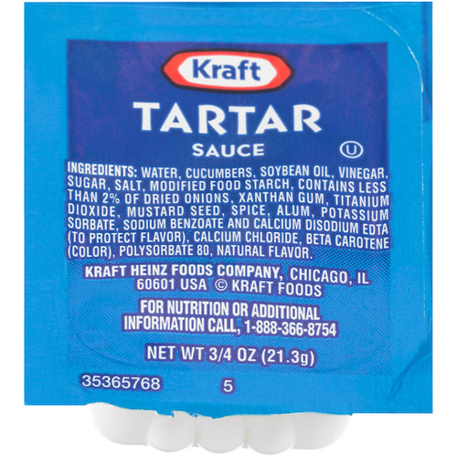 Kraft Kosher Tartar Sauce Single Serve, 0.75 Ounce, 200 Per Case