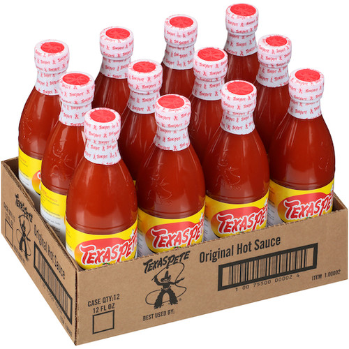Texas Pete Original Hot Sauce Bottle, 12 Fluid Ounce, 12 Per Case