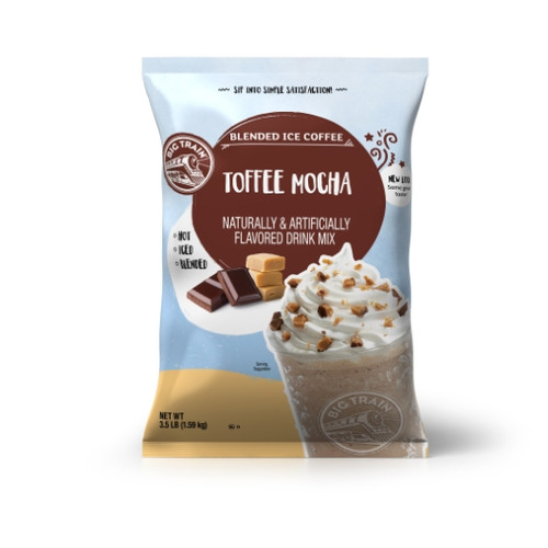 Big Train Toffee Mocha Blended Iced Coffee Powdered Drink Mix, 3.5 Pound, 5 Per Case