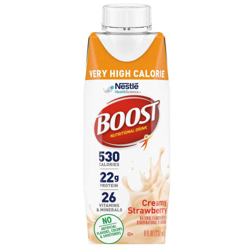 Nestle Boost Creamy Strawberry Nutritional Drink, 8.01 Fluid Ounce, 24 Per Case