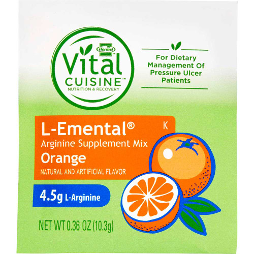 L-Emental Orange Arginine Drink Mix, 0.36 Ounce Each, 50 Sachets Per Case