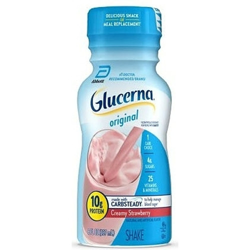 Glucerna Creamy Strawberry Ready To Drink Shake, 8 Fluid Ounces, 24 Per Case