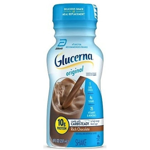 Glucerna Creamy Rich Chocolate Delight Ready To Drink Shake, 8 Fluid Ounces, 24 Per Case