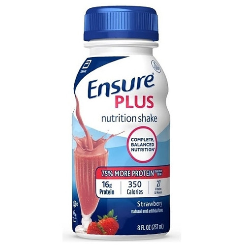 Ensure Plus Strawberry, 8 Fluid Ounce, 24 Per Case