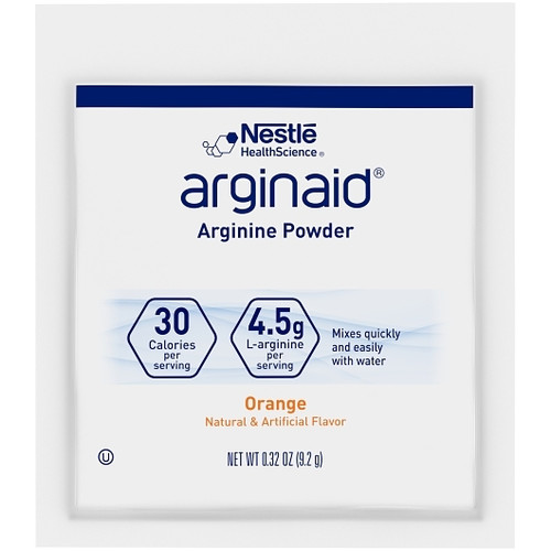 Arginaid Nestle Orange Arginine Powder Packets, 0.32 Ounce, 14 Per Box, 4 Per Case