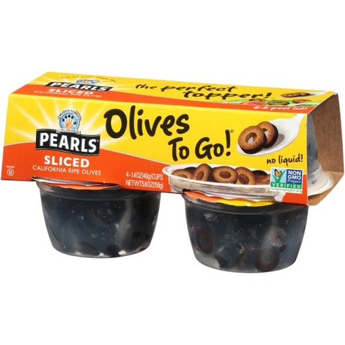 Pearls Black Sliced Olives To Go, 5.6 Ounce, 6 Per Case