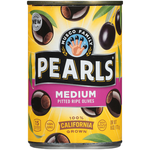 Pearls Medium Pitted Olives Canned, 6 Ounce, 12 Per Case