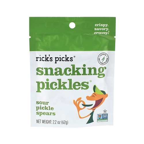 Ricks Picks Sour Pickle Spear Single Serve, 2.2 Ounce, 12 Per Case