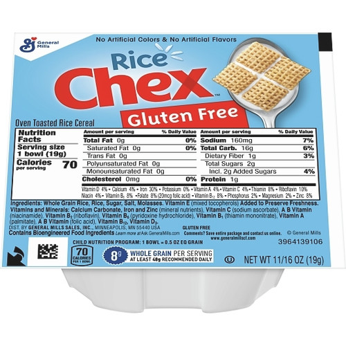 Rice Chex Gluten-Free Rice Cereal, 0.69 Ounce, 96 Per Case