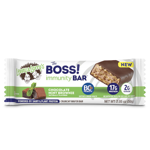Lenny and Larrys Chocolate Mint Brownie The Boss Immunity Bar, 2.05 Ounce. 72 per case