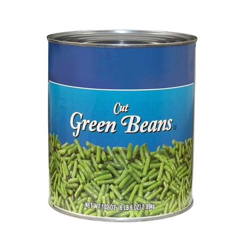 Commodity Canned Fruit and Vegetables 4 Sieve Fancy Green Beans, Number 10 Can, 6 Per Case