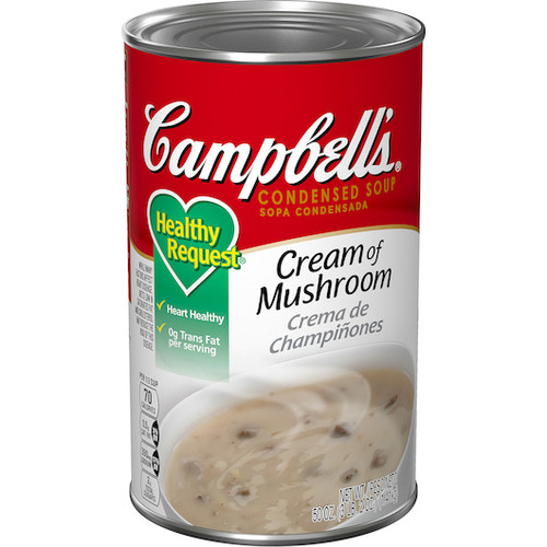 Campbells Condensed Healthy Request Cream of Mushroom Soup, 50 Ounces, 12 Per Case
