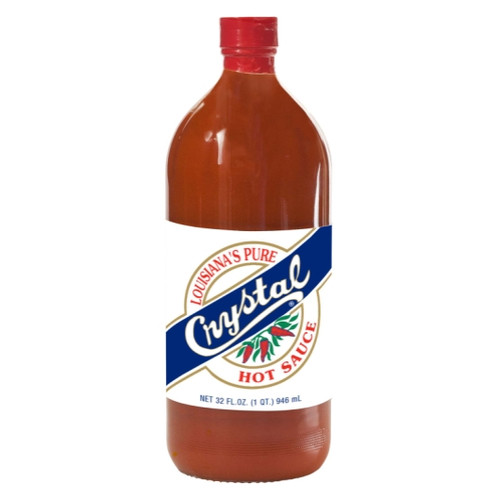 Crystal Louisiana Pure Hot Sauce Bottle, 32 Fluid Ounce, 12 Per Case